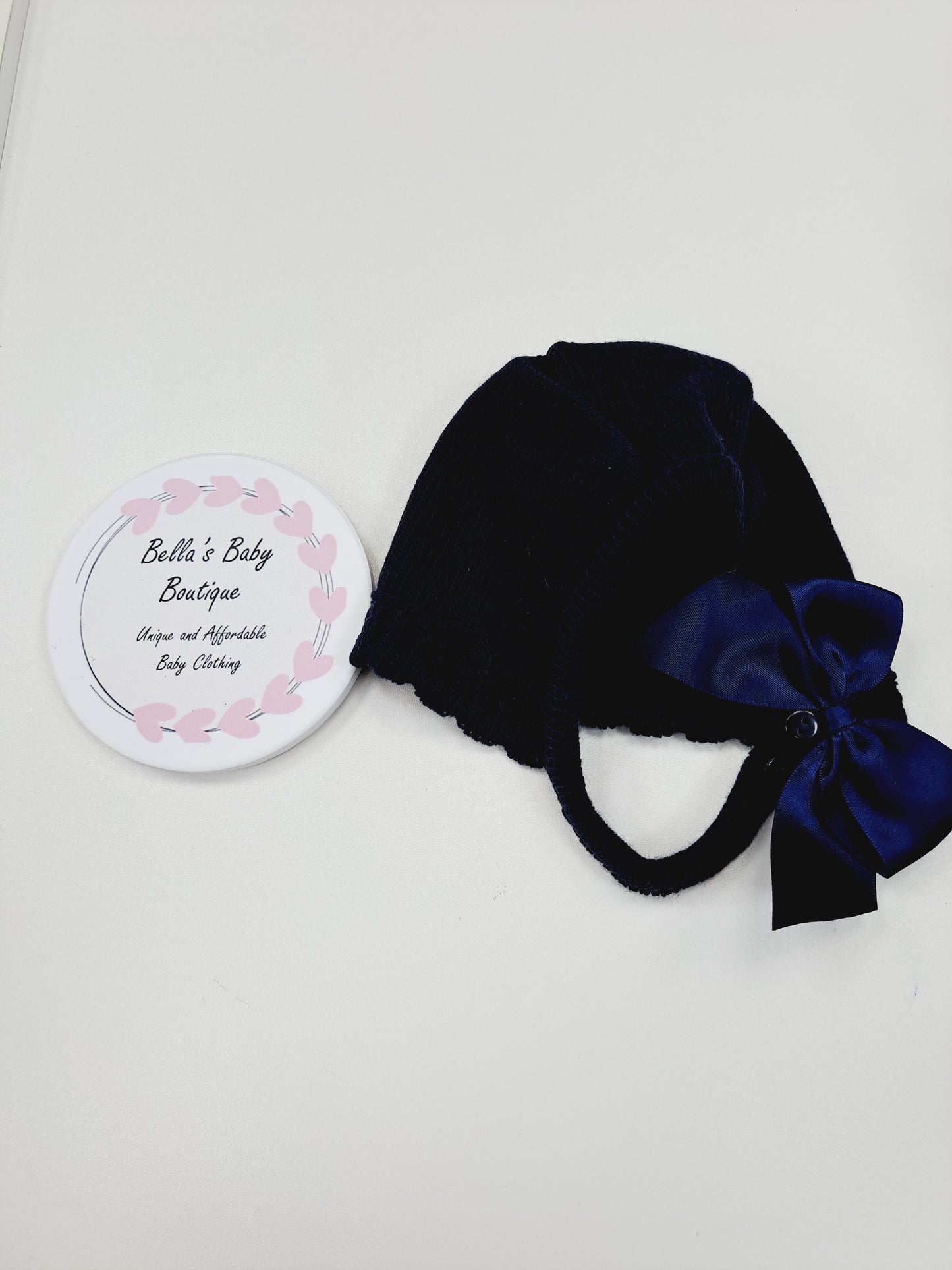 Navy Knit Bonnet