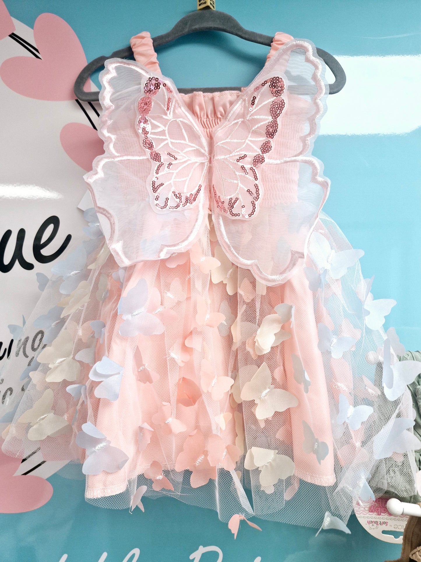 Peach Flutterby Dress