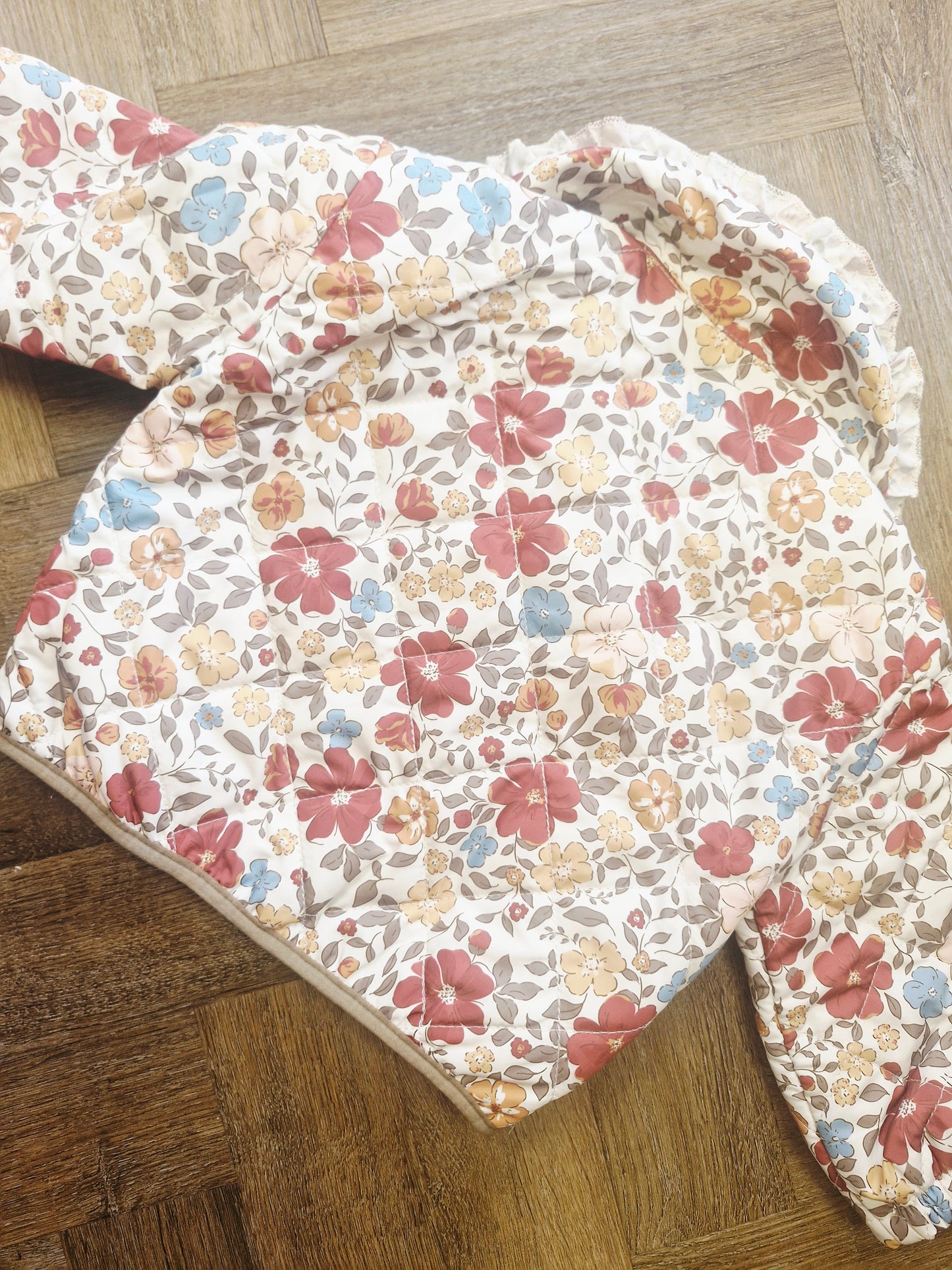 Quilted Autumn Floral Baby Girl Coat Preloved