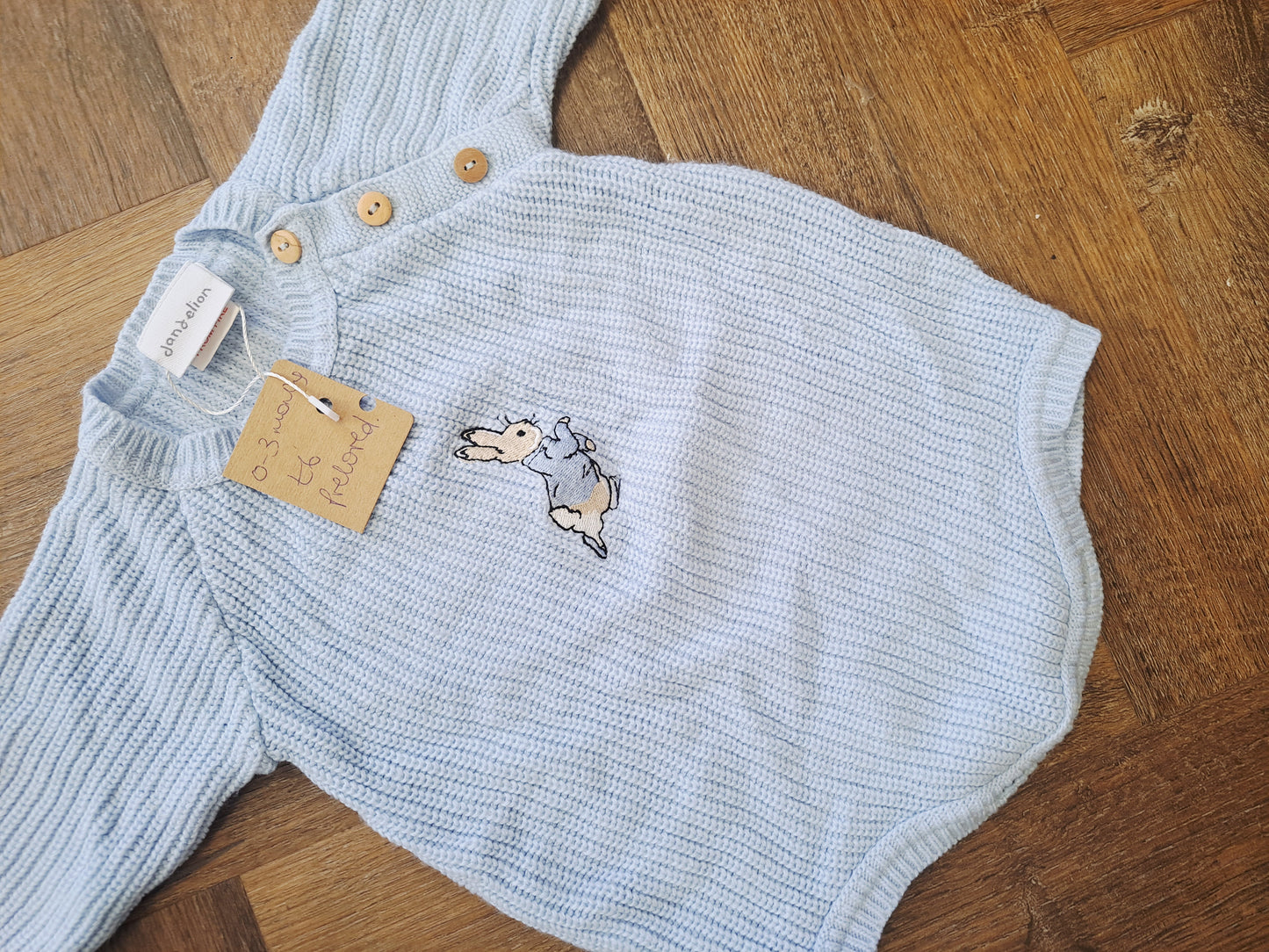Boy Rabbit Knit Romper preloved