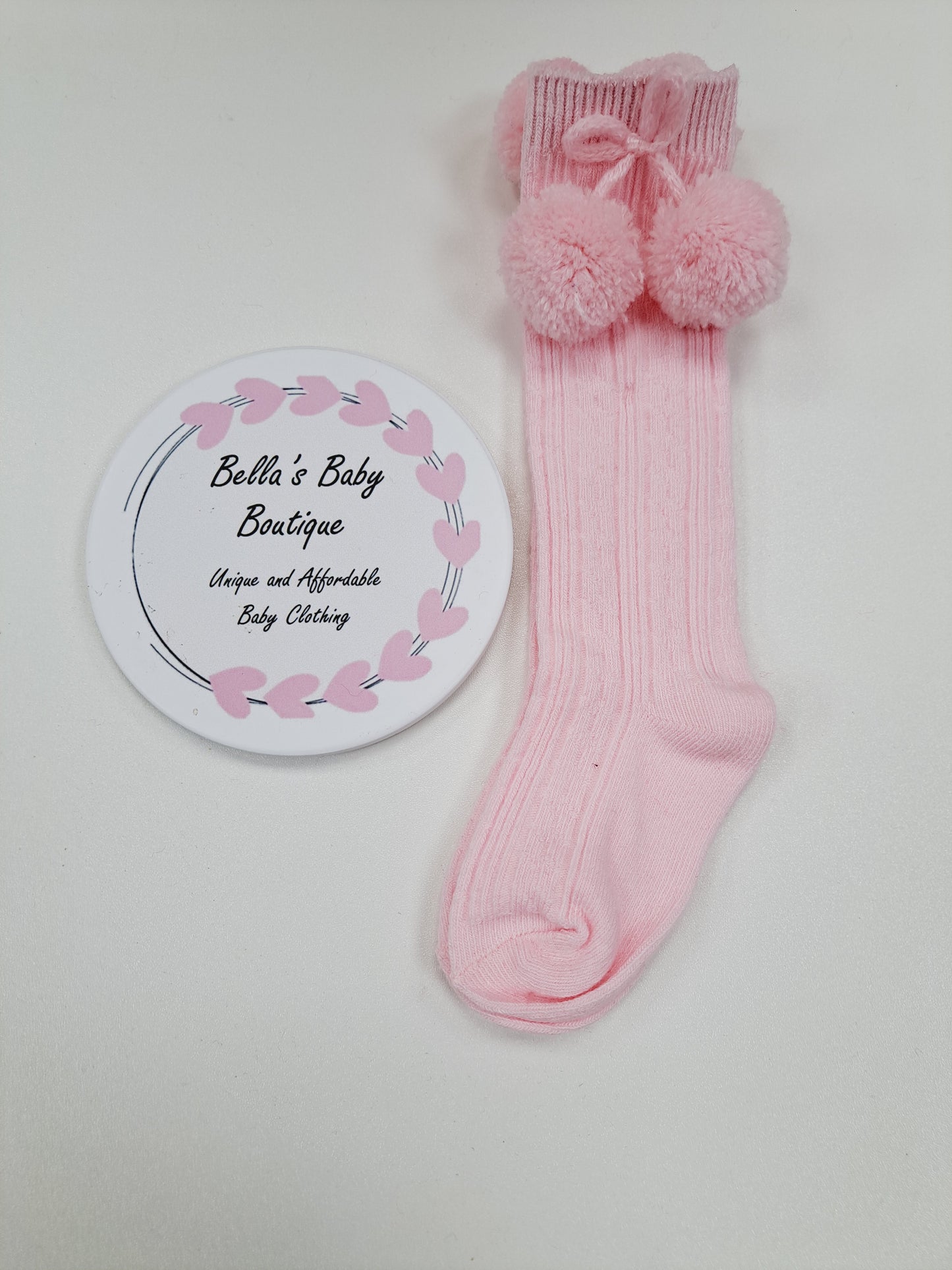 Pom Pom Knee High Socks