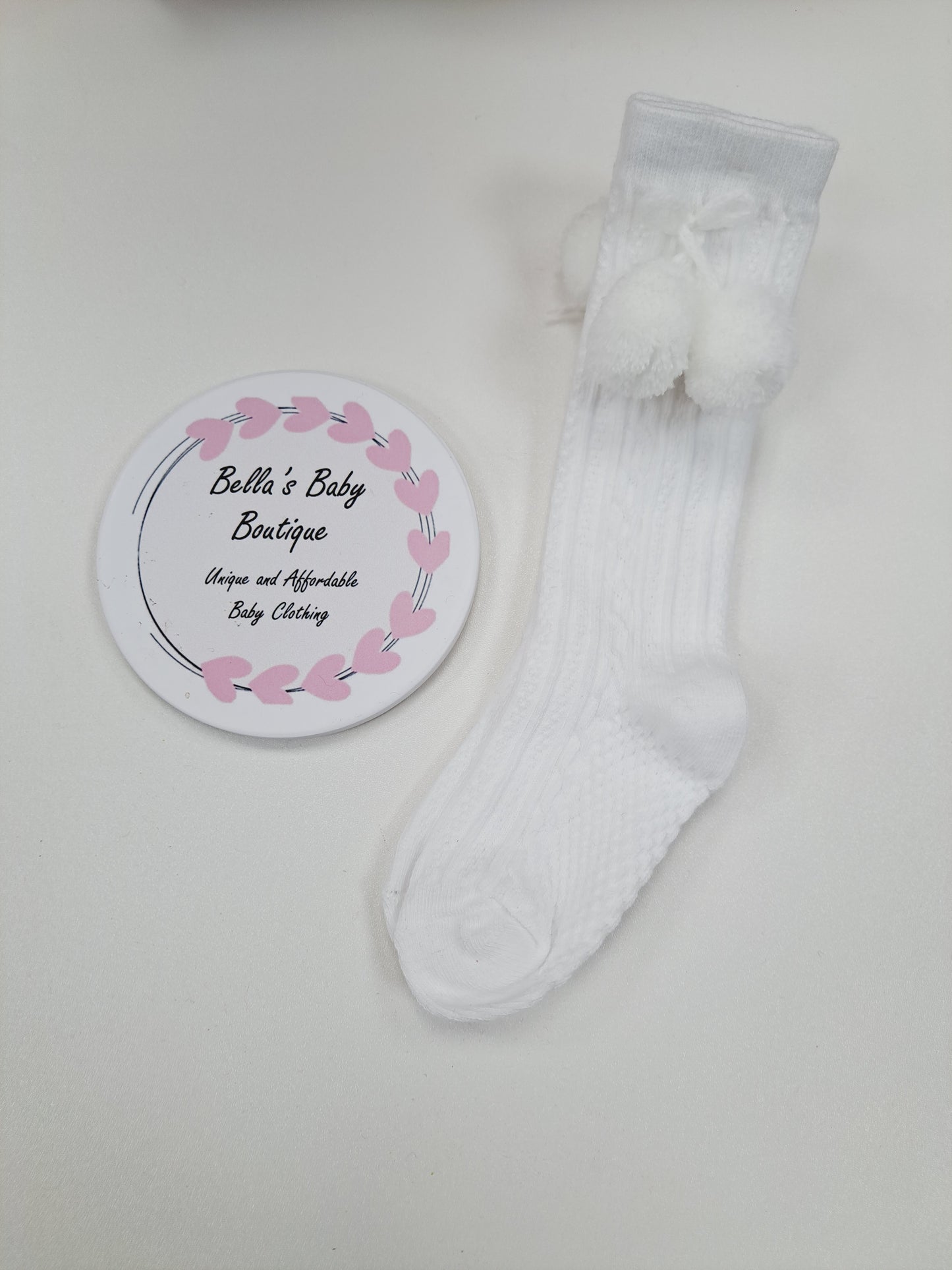 Pom Pom Knee High Socks