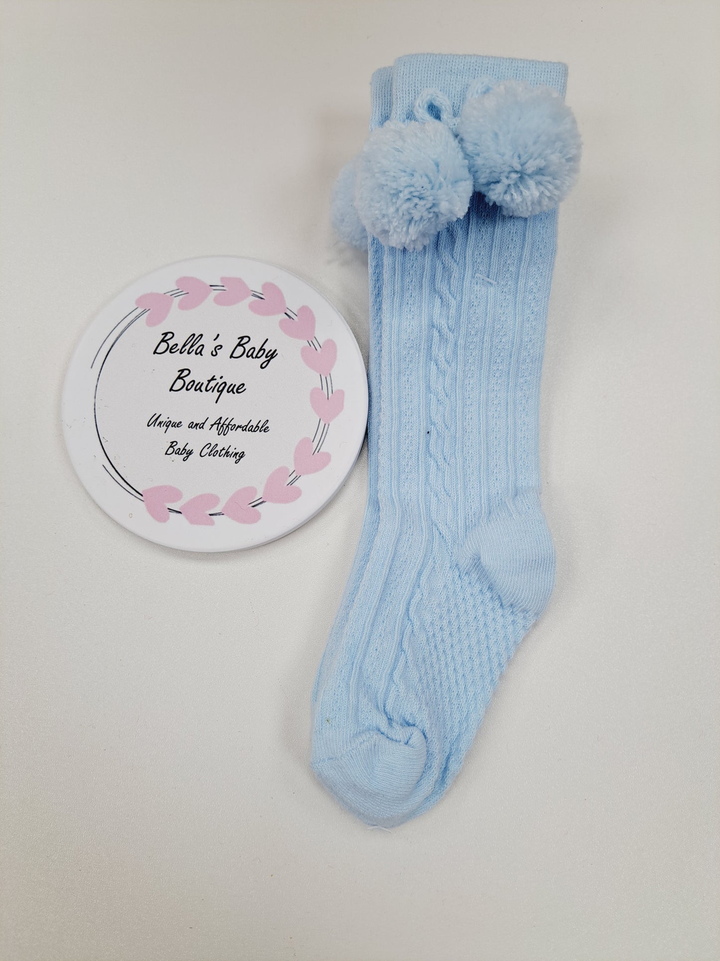 Pom Pom Knee High Socks