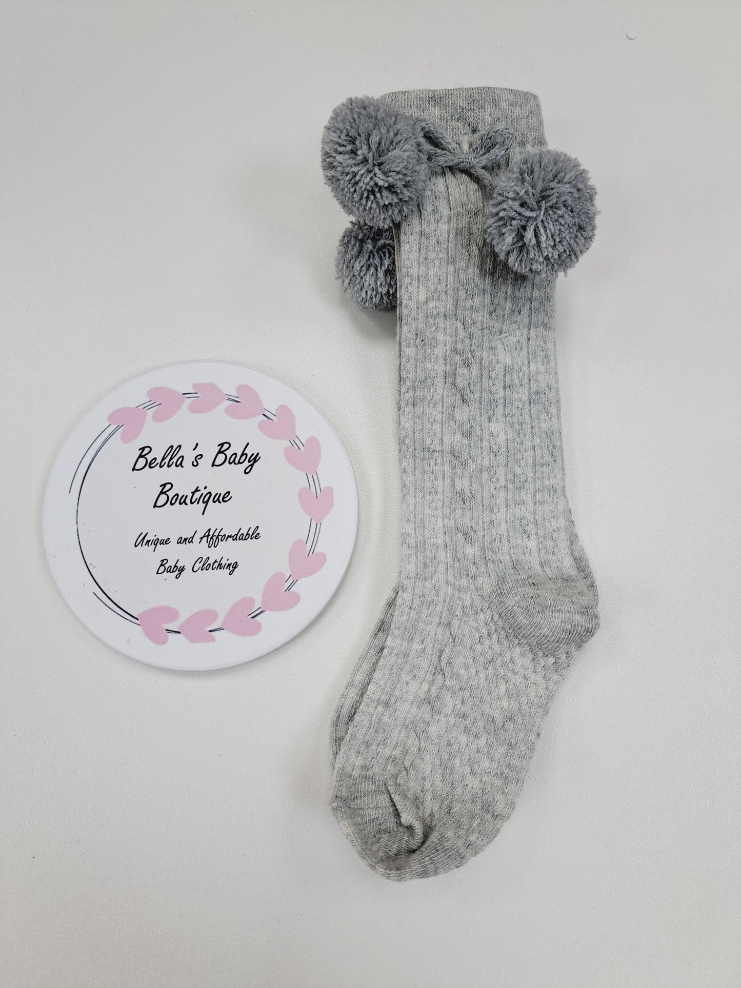 Pom Pom Knee High Socks