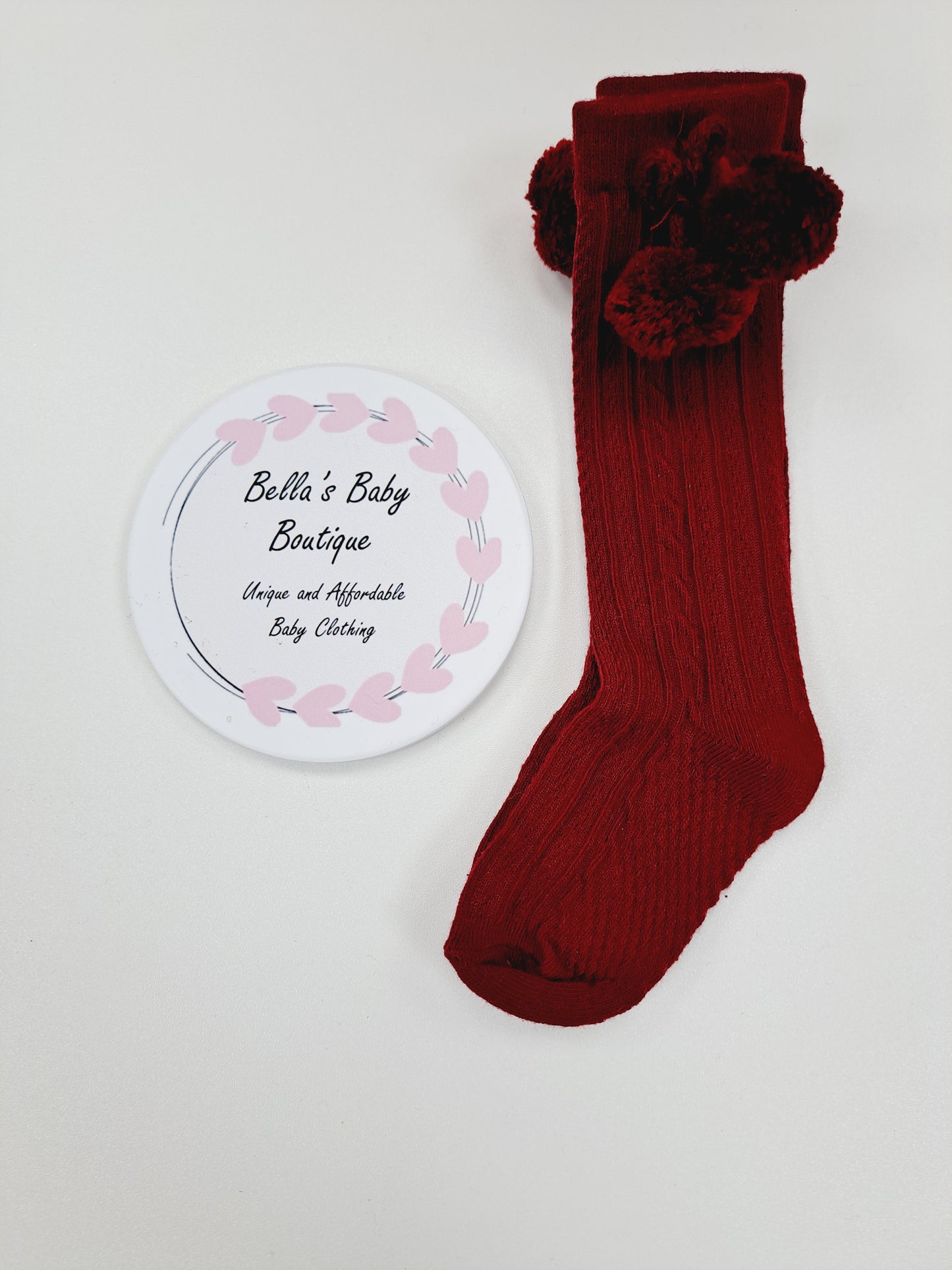 Pom Pom Knee High Socks