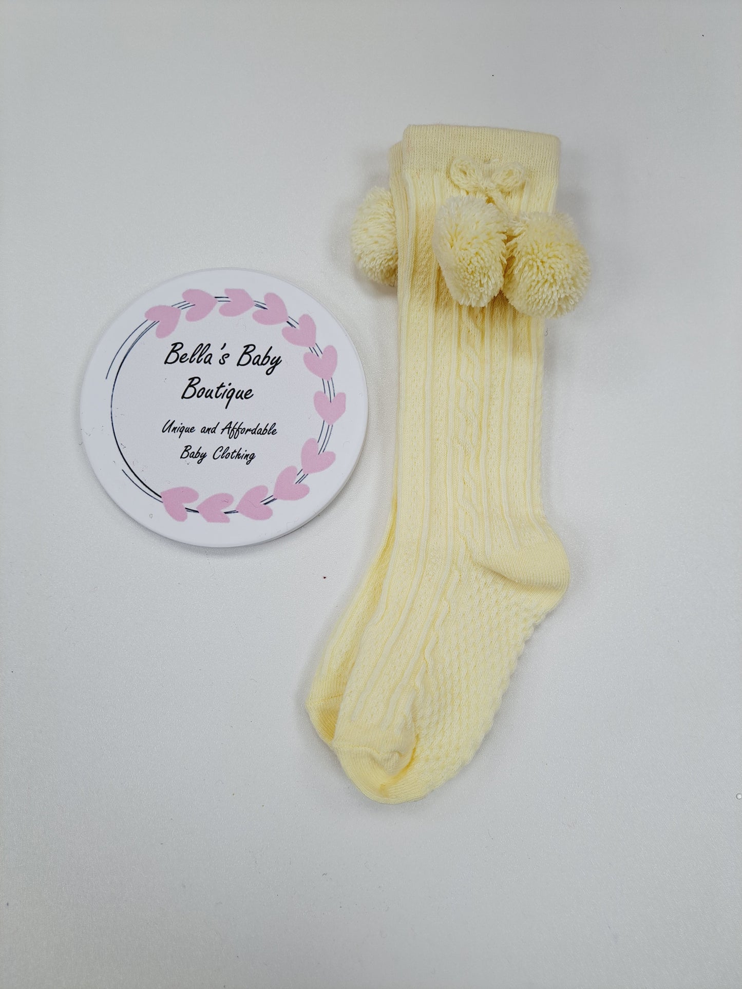 Pom Pom Knee High Socks