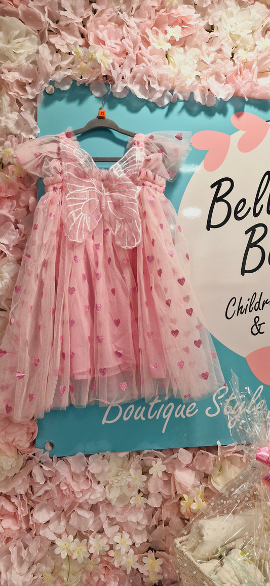 Pink Butterfly Hearts Dress pre order