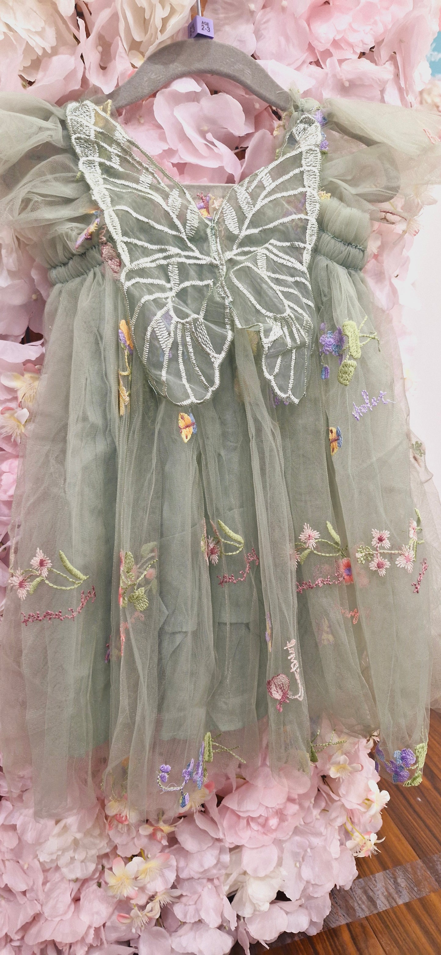 Sage Butterfly Dress pre order