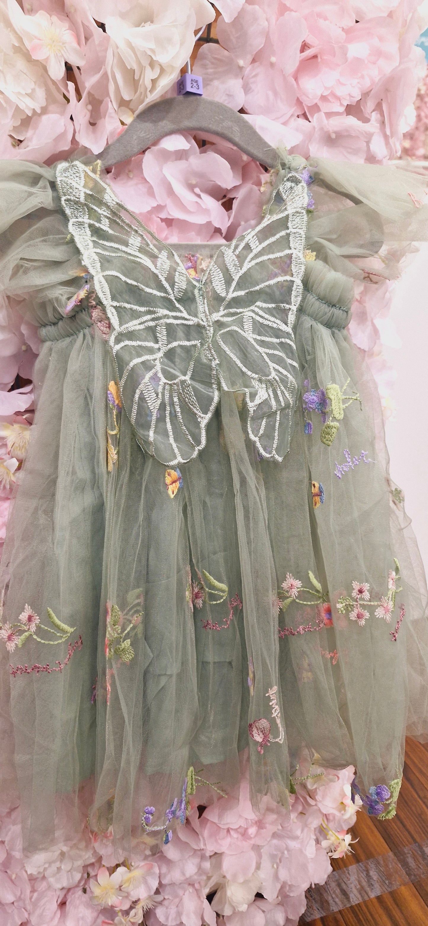 Sage Butterfly Dress pre order