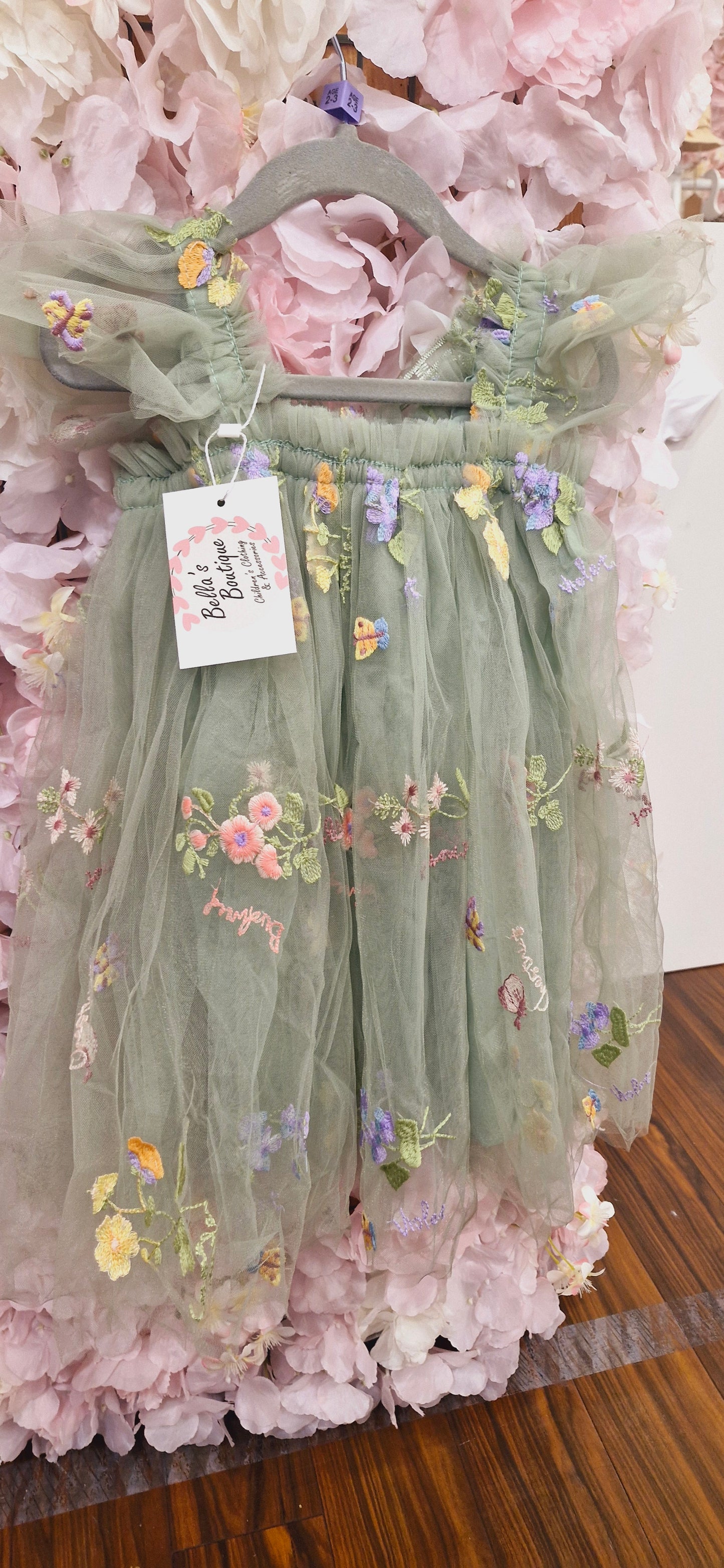Sage Butterfly Dress pre order