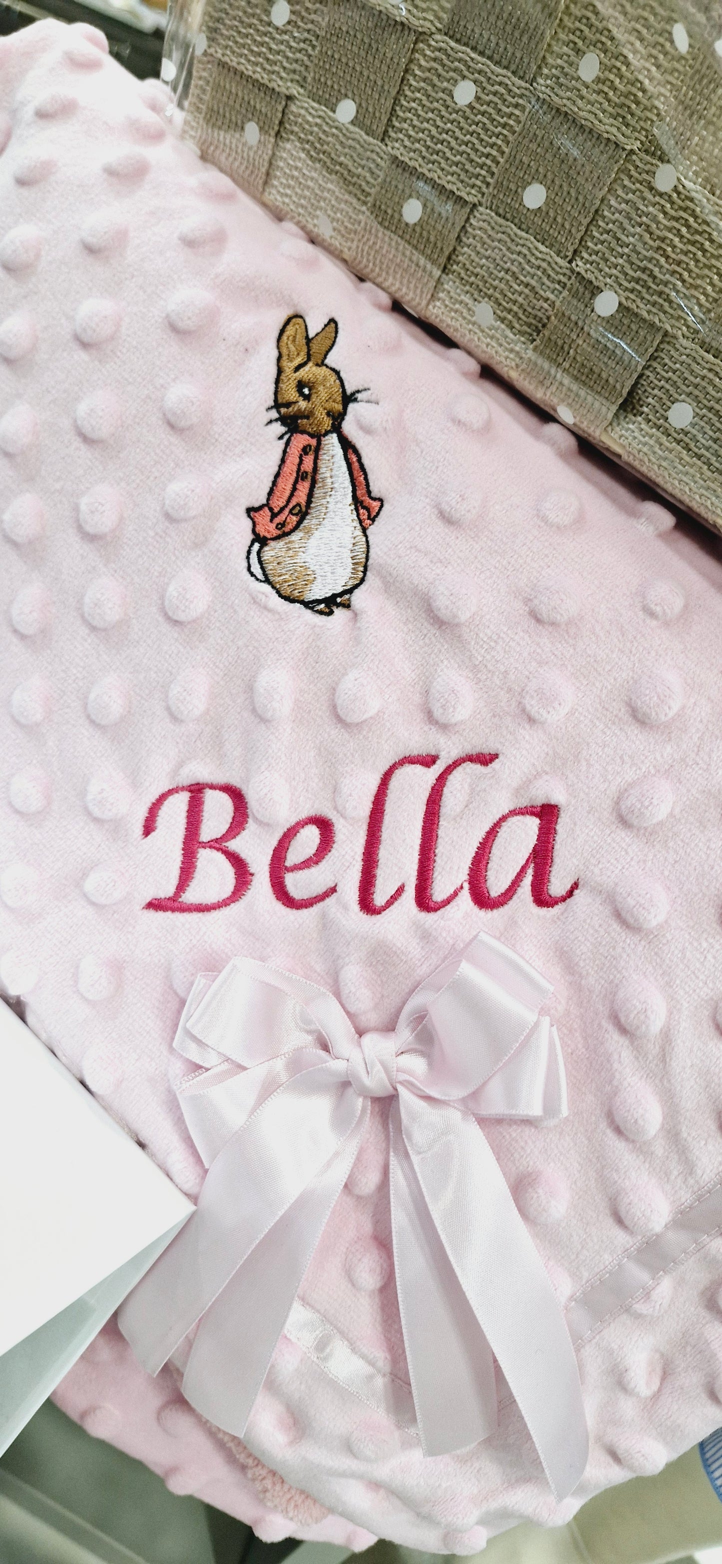 Flopsy Bunny Embroidered Blanket