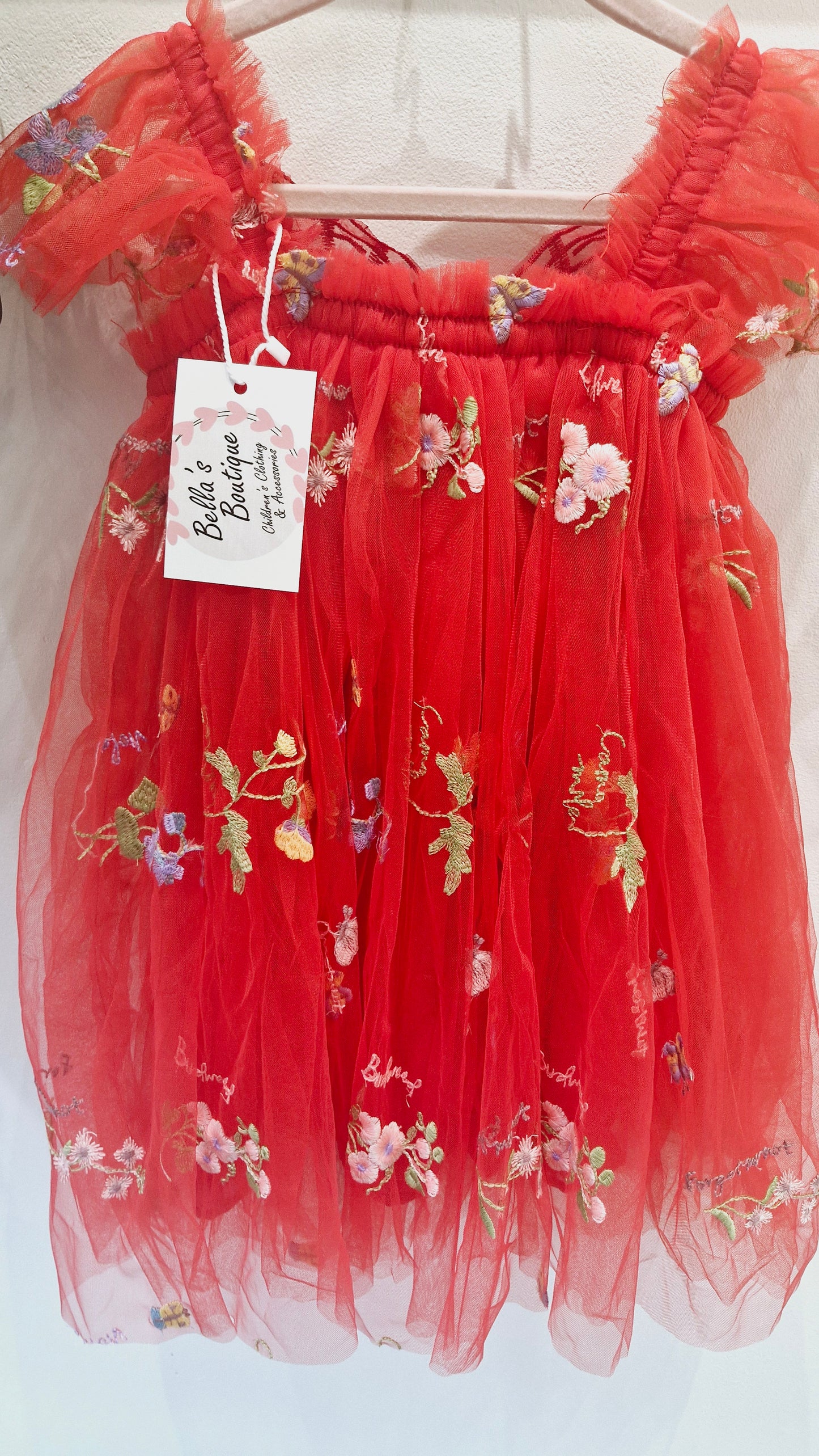 Red Floral Butterfly Dress pre order