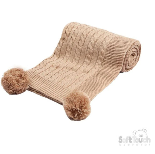 Pom Pom Knit Blanket