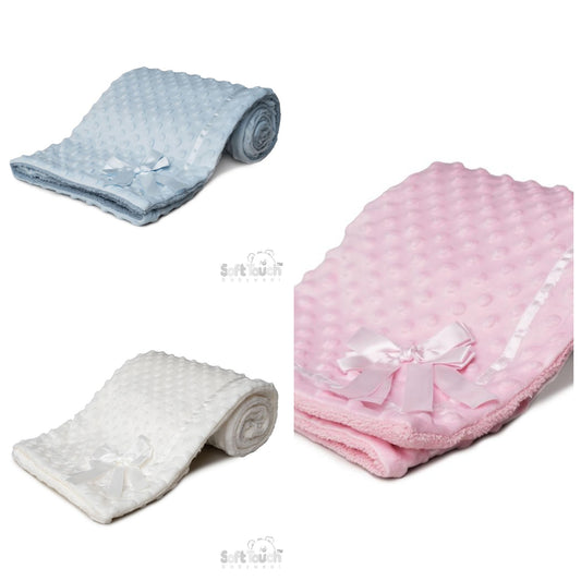 Personalised Embroidered Plush Bow Blanket