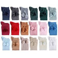 Pom Pom Knee High Socks