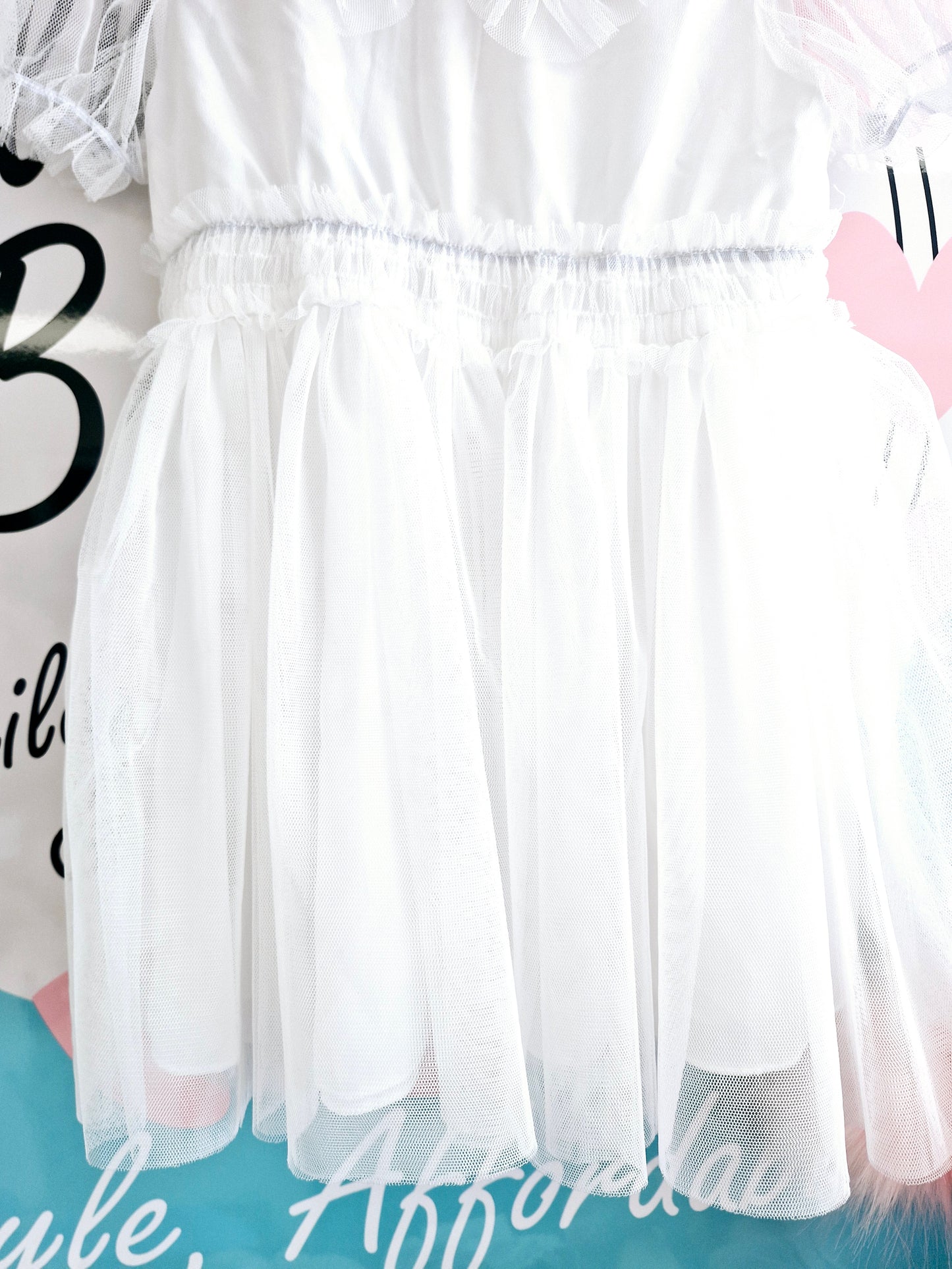 White tulle floral dress 18-24 months preloved