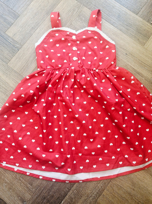 Red polka dot girls dress preloved