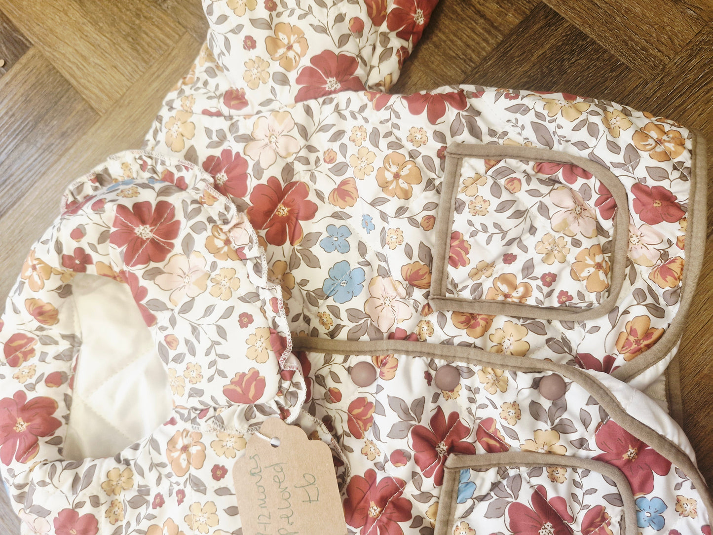 Quilted Autumn Floral Baby Girl Coat Preloved