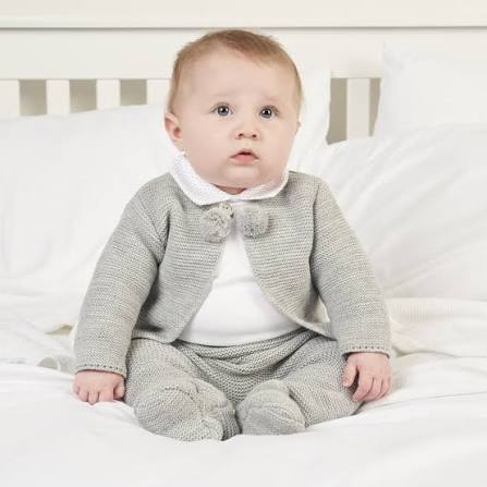 Grey Pom Pom Dandelion Knit Set