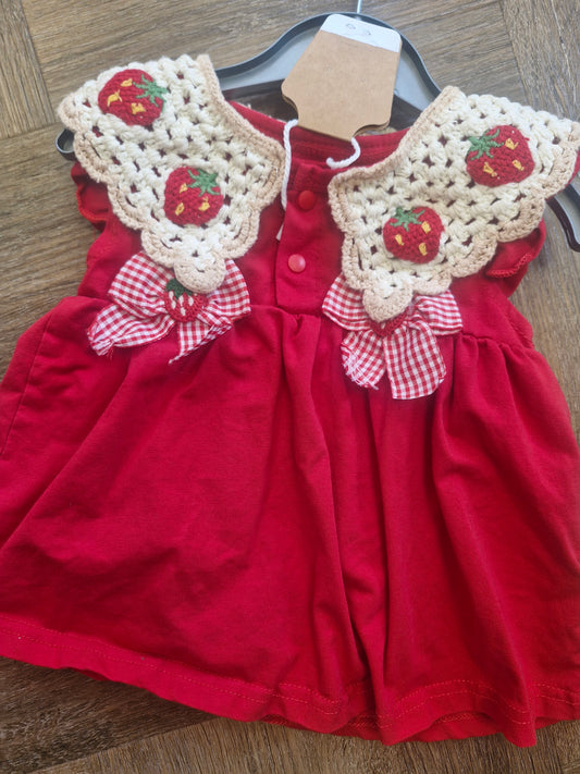 Strawberry Baby Girls Dress Romper Preloved