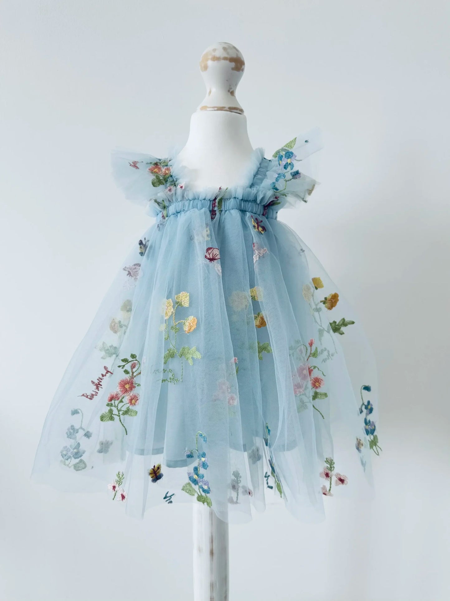 Blue Floral Butterfly Dress