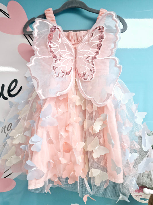 Peach Flutterby Dress