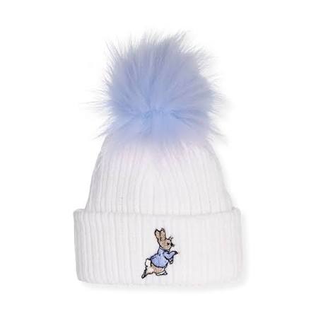 Boy Rabbit White Single Pom Hat
