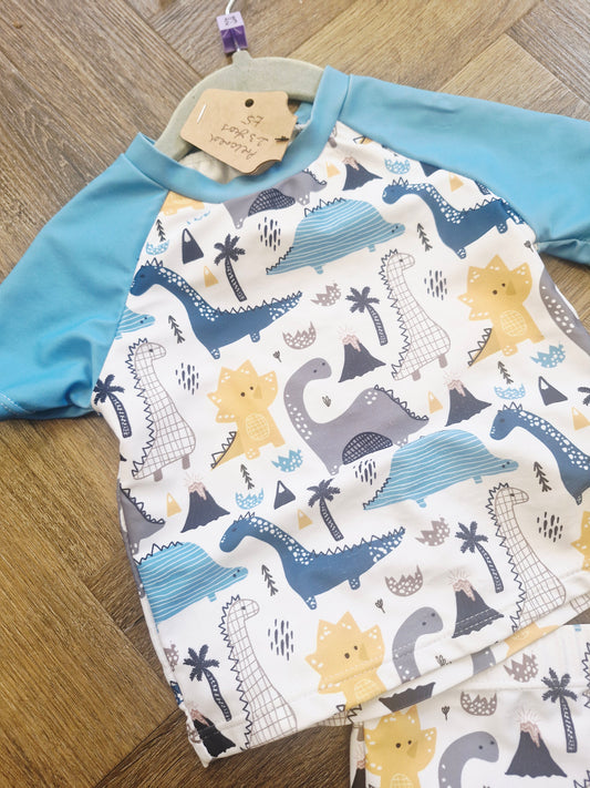 Dinosaur print UV swimsuit 2-3 years