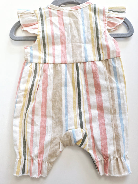 Striped Romper 0-6 months preloved