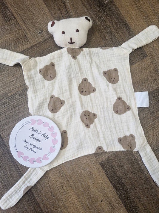 Teddy Print Muslin Comforter