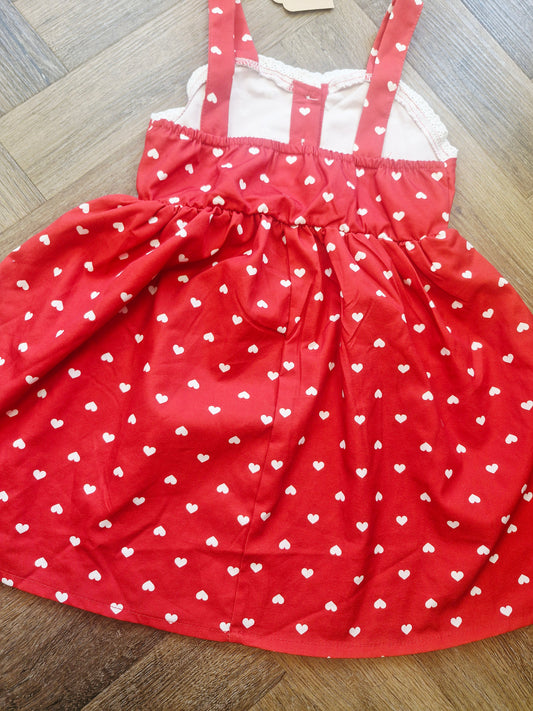 Red polka dot girls dress preloved