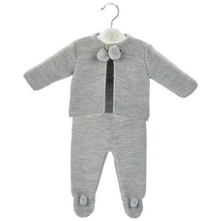 Grey Pom Pom Dandelion Knit Set