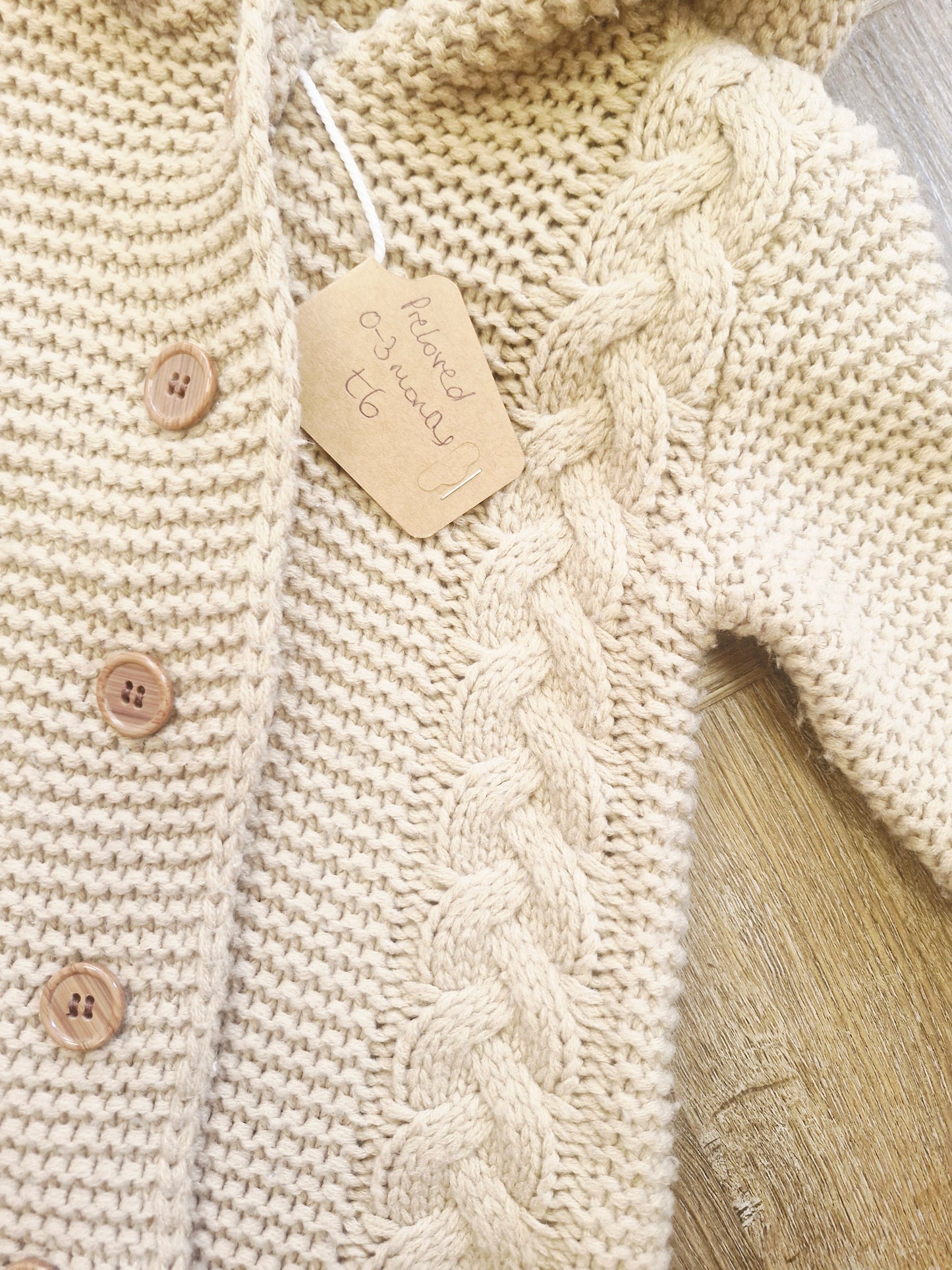 Brown knit baby pramsuit Preloved