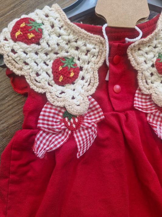 Strawberry Baby Girls Dress Romper Preloved