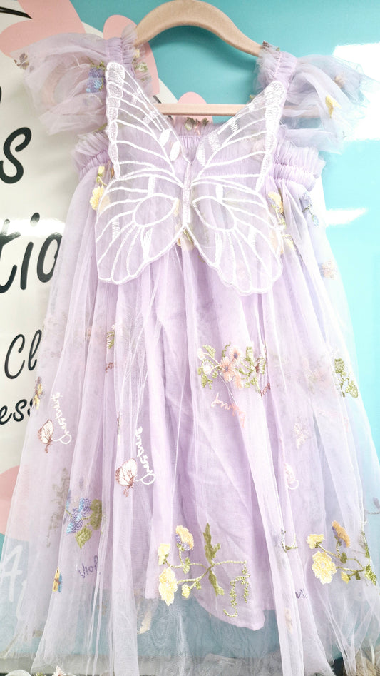 Lilac Floral Butterfly Dress (pre order)