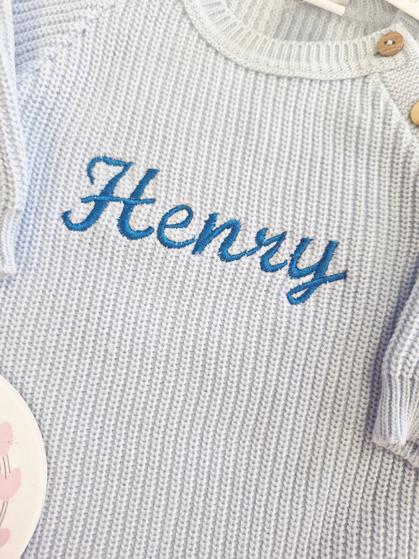 Personalised Embroidered Baby Knit Romper