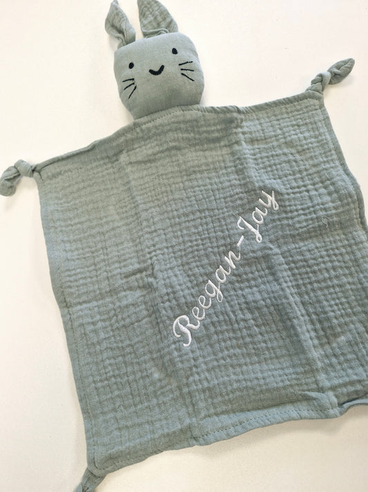 Personalised Muslin Bunny Comforters