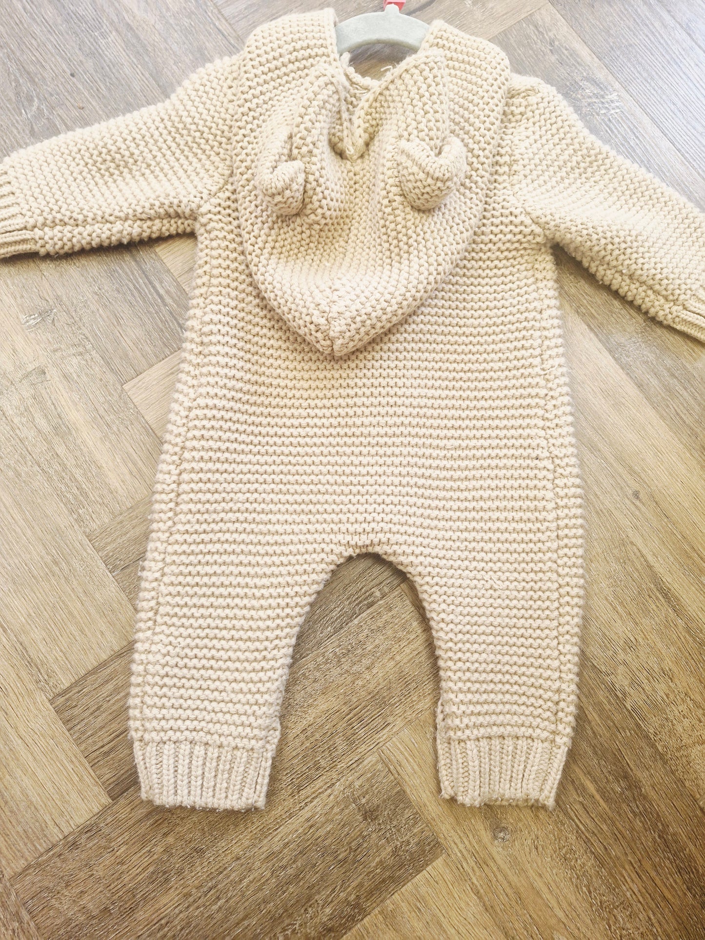 Brown knit baby pramsuit Preloved