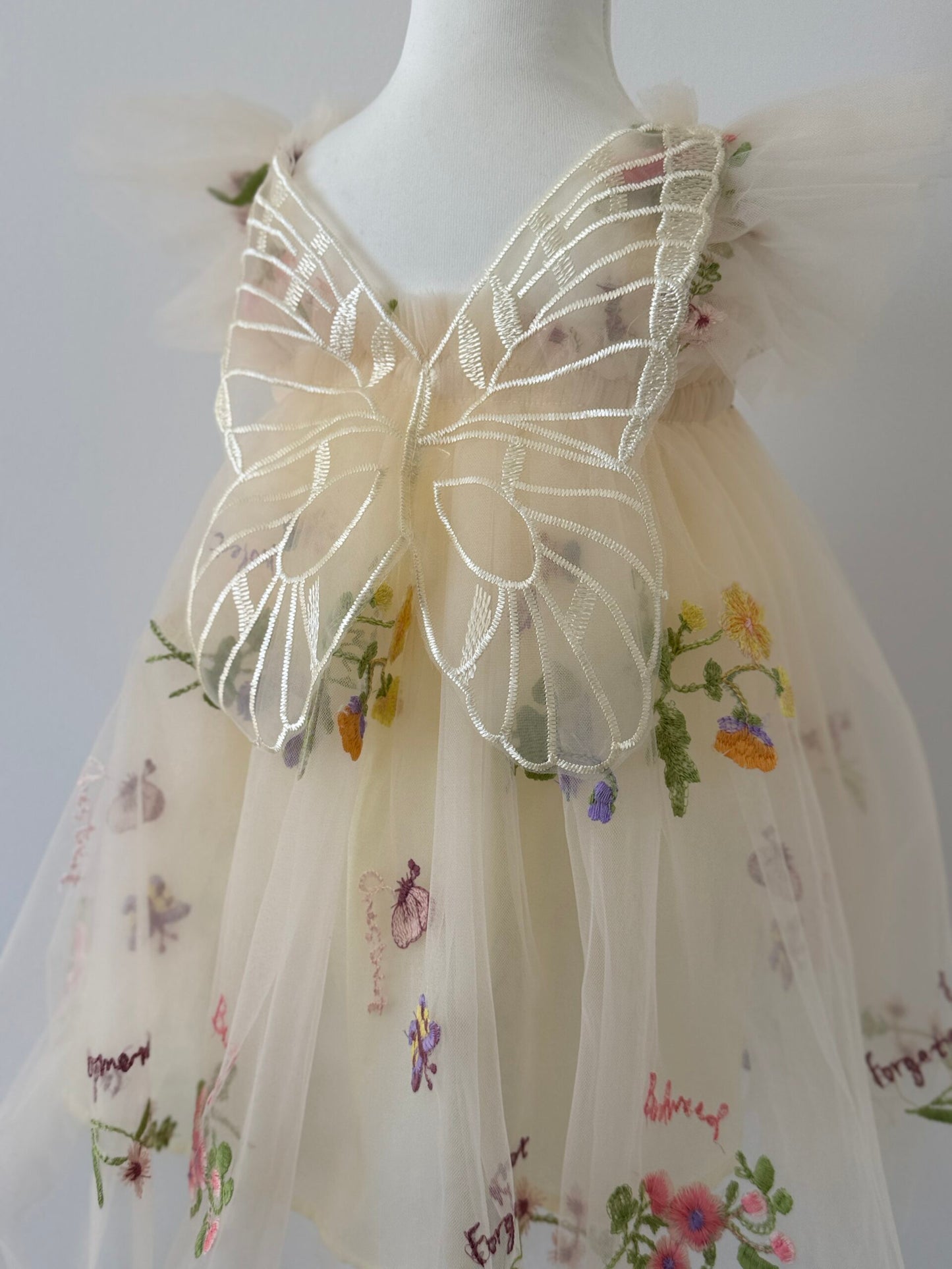 Cream Floral Butterfly Dress