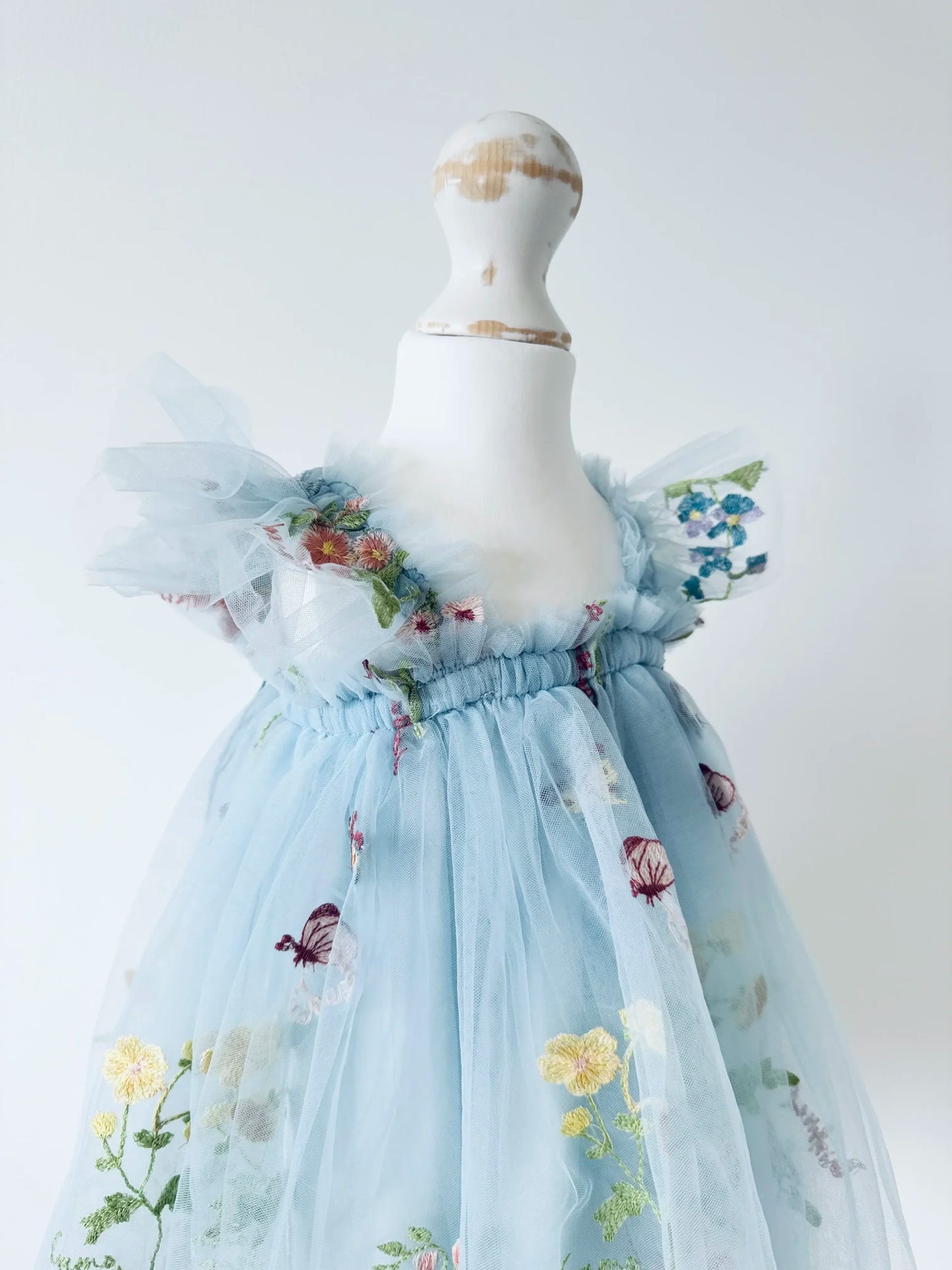 Blue Floral Butterfly Dress