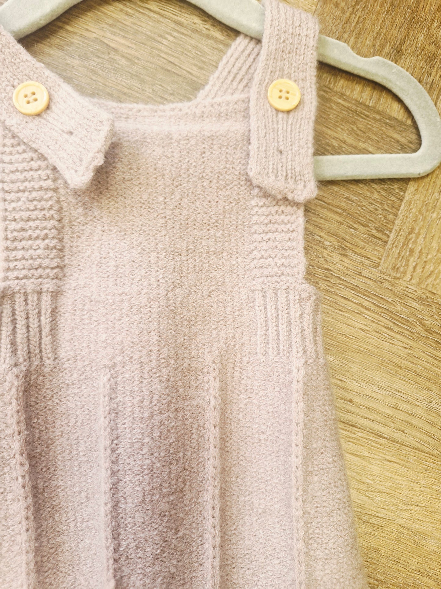 Brown Knit Baby Dungarees Preloved