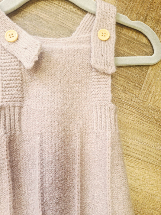 Brown Knit Baby Dungarees Preloved