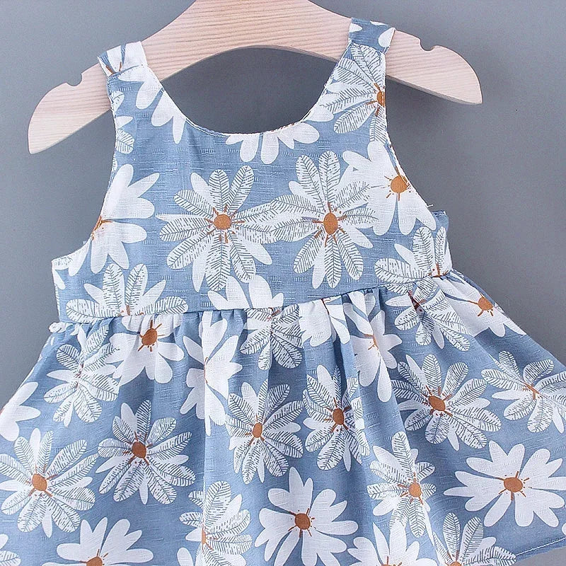 Blue Floral Hat and Dress set