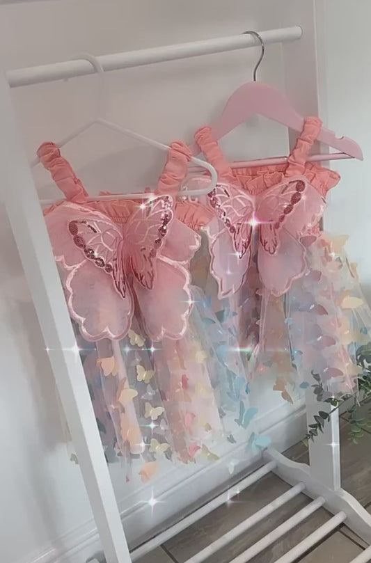 Peach Flutterby Dress