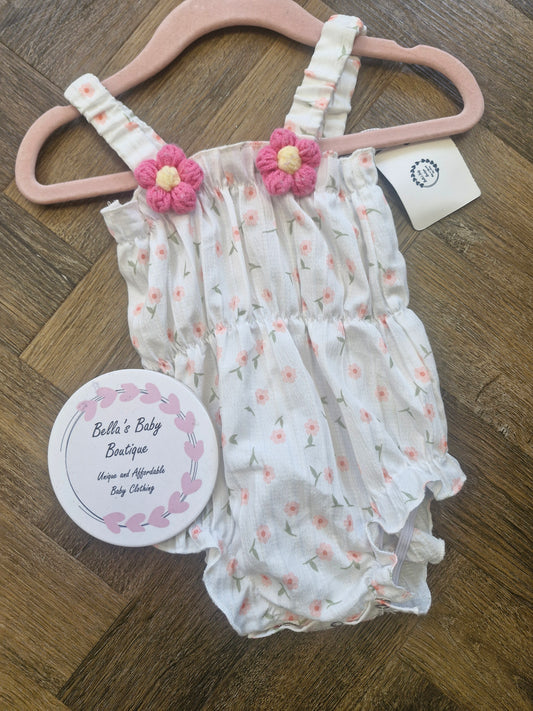 Floral Baby Girl Romper Preloved