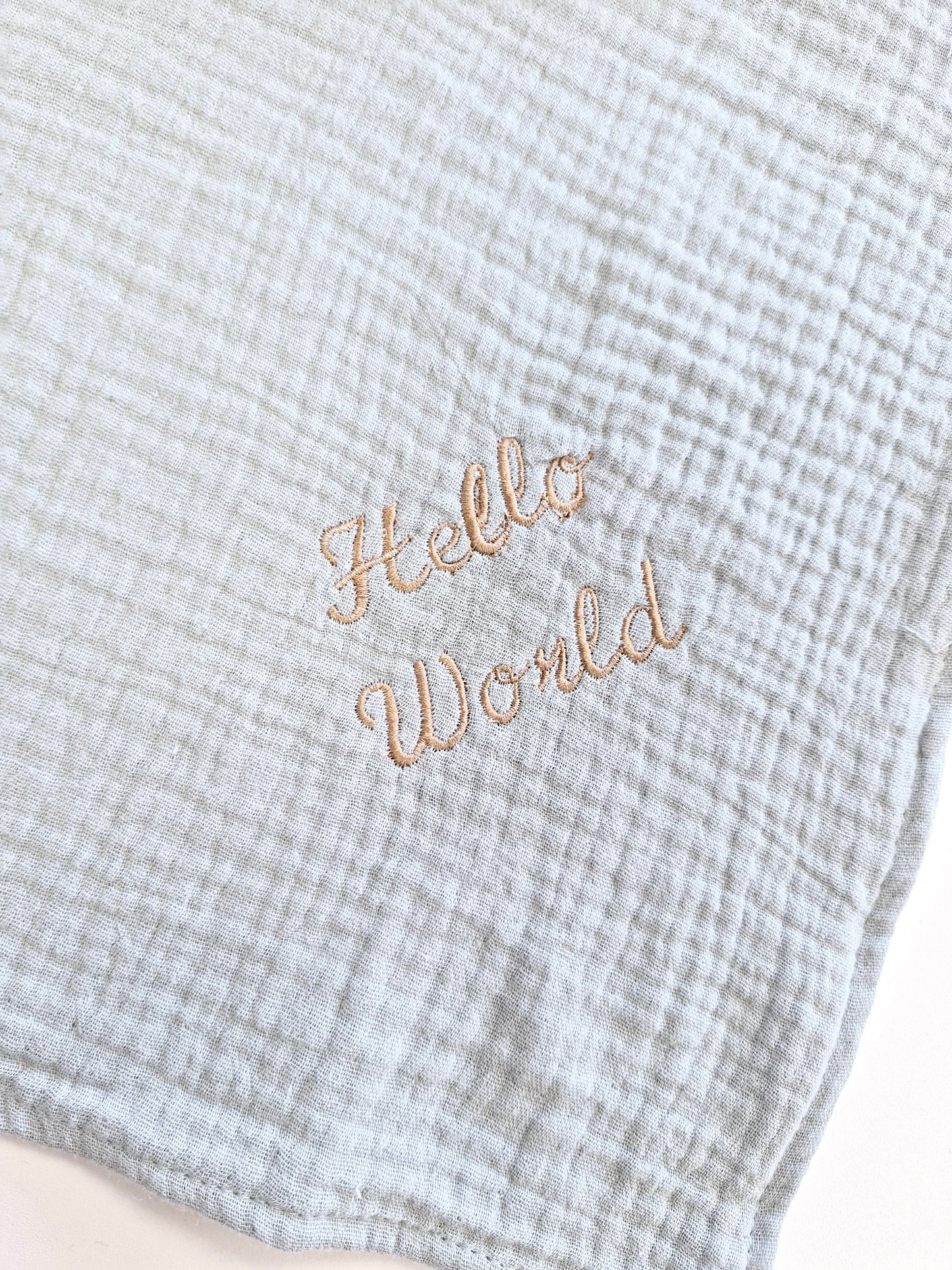 Hello World Muslin Bunny Comforters