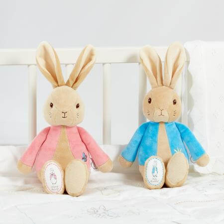 Peter Rabbit and Flopsy Bunny Beanie Rattle Plush Toy