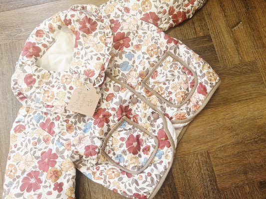 Quilted Autumn Floral Baby Girl Coat Preloved