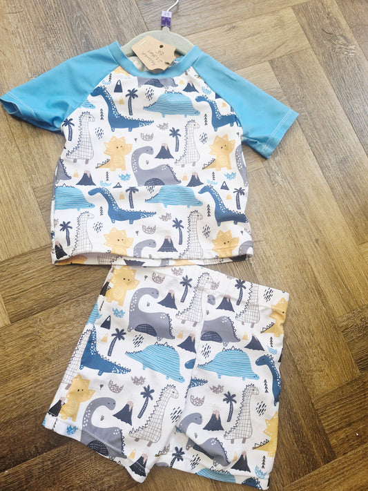 Dinosaur print UV swimsuit 2-3 years