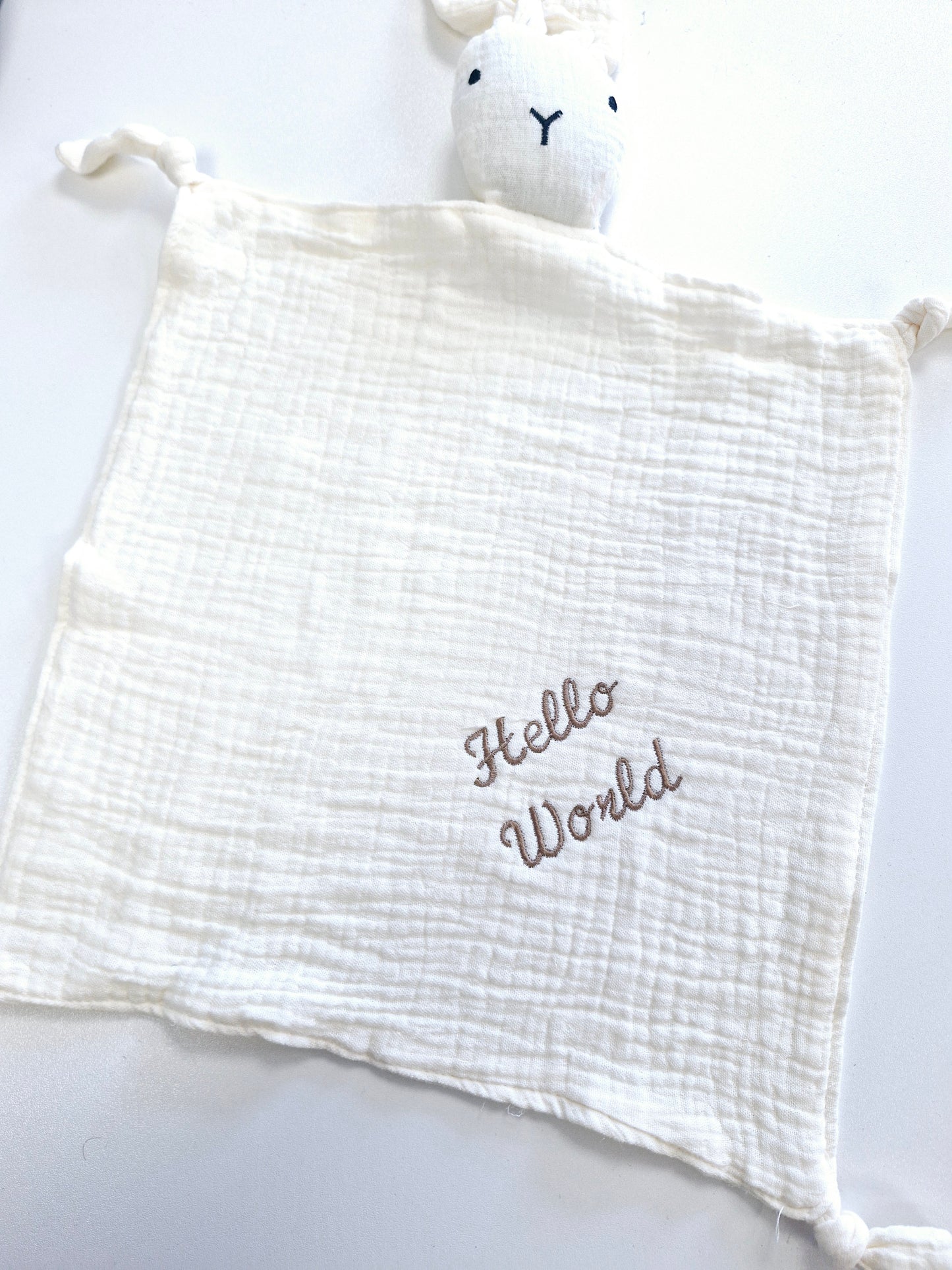 Hello World Muslin Bunny Comforters